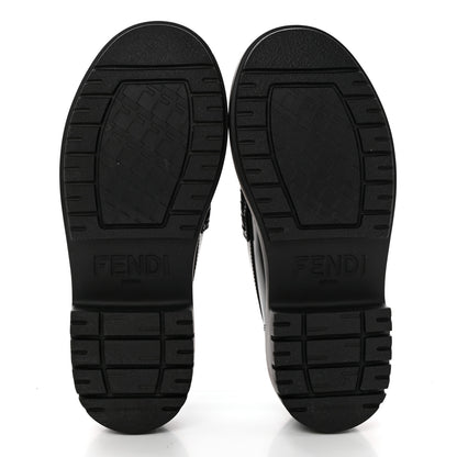 Fendi Vitello Abrasivato Fendigraphy 50mm Loafers 37 Black 5 of 10