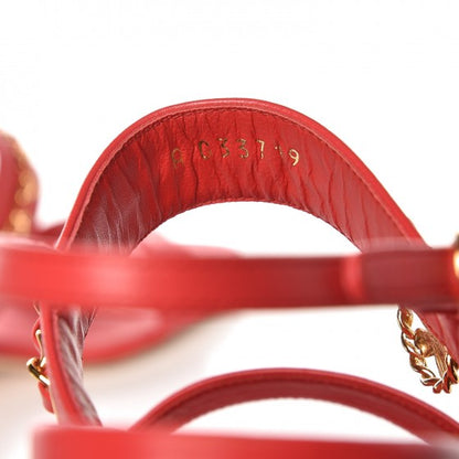 Chanel Lambskin Chain Sandals 38 Red 8 of 9