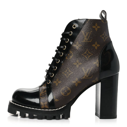 Louis Vuitton Patent Calfskin Monogram Star Trail Ankle Boots 40 Black 1 of 8