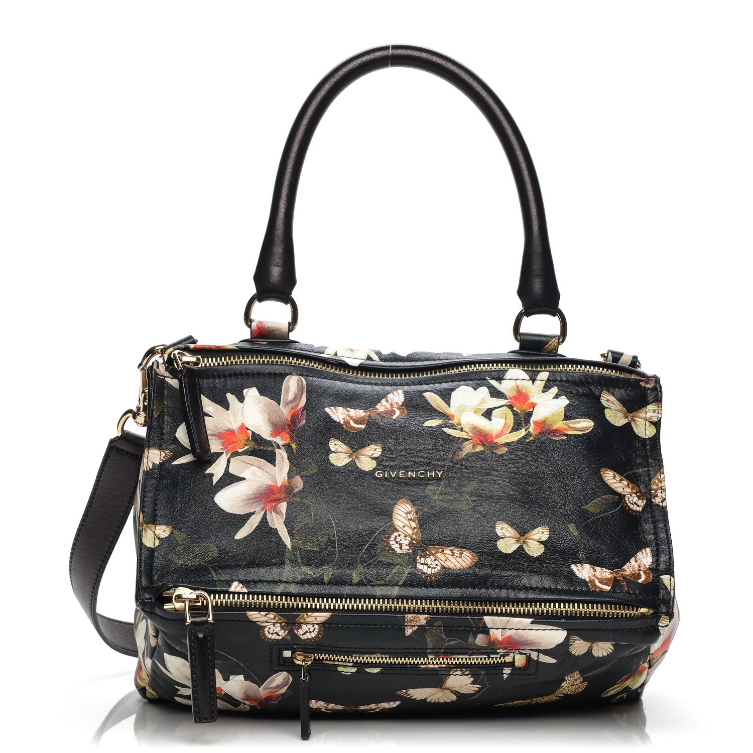 Givenchy Lambskin Magnolia and Moth Print Medium Pandora Black 1 of 7