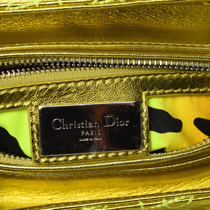 Christian Dior Metallic Lambskin Cannage Medium Anselm Reyle Lady Dior Yellow 8 of 10