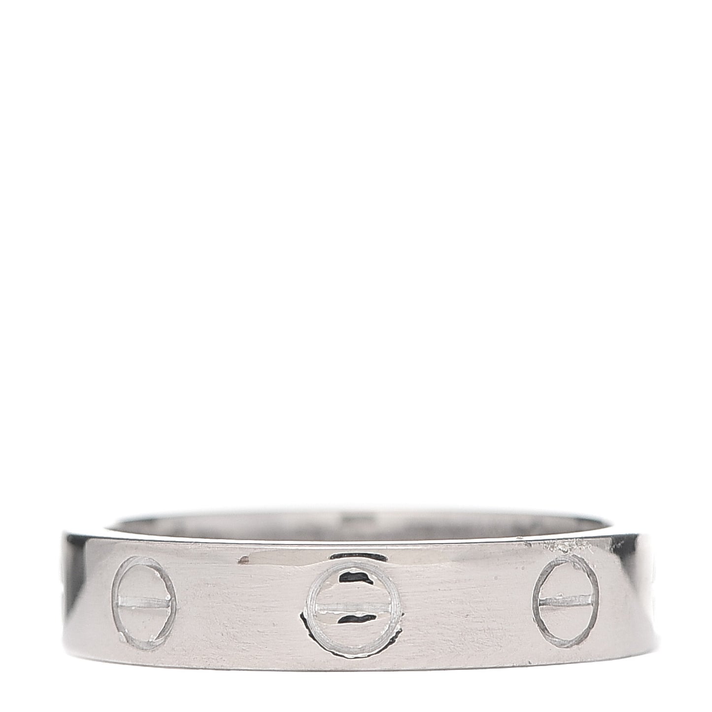 18K White Gold Diamond 4mm LOVE Wedding Band Ring 49 4.75