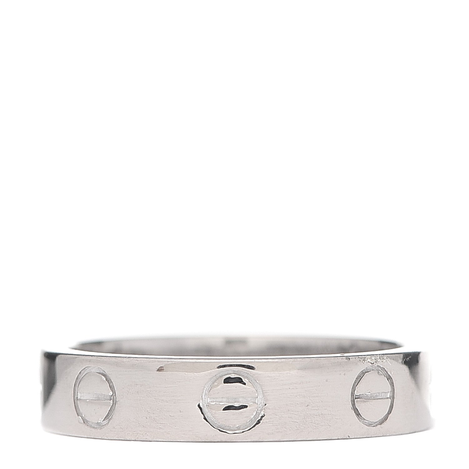 Cartier 18K White Gold Diamond 4mm LOVE Wedding Band Ring 49 4.75 3 of 6