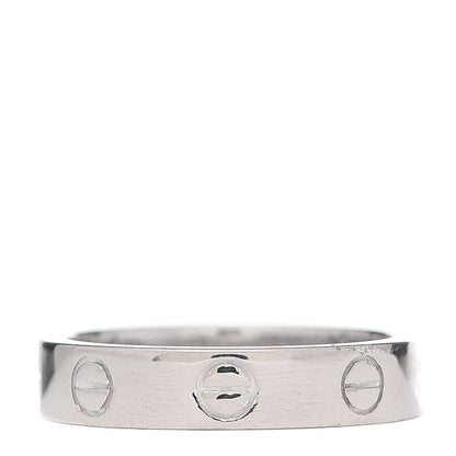Cartier 18K White Gold Diamond 4mm LOVE Wedding Band Ring 49 4.75 3 of 6