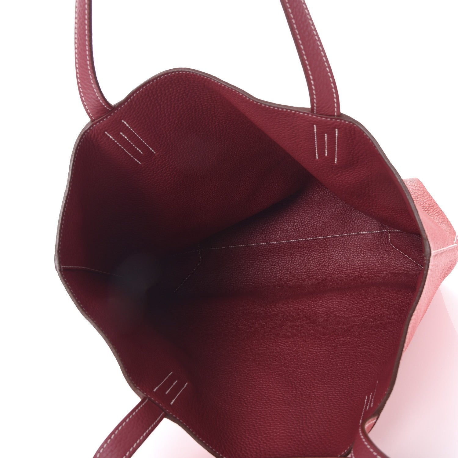 Hermes Taurillon Clemence Double Sens 45 Reversible Tote Rubis Bougainvillea 9 of 11