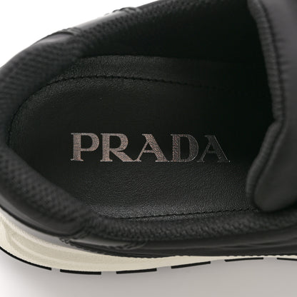 Prada Spazzolato Rois Nylon Triangle Logo Mens Low Top Sneakers 9 Black 7 of 10