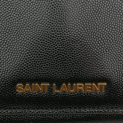 Saint Laurent Patent Grain de Poudre Classic Large Letters Flap Wallet Black 8 of 11