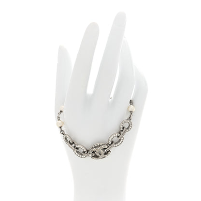Chanel Crystal Pearl CC Bracelet Silver 2 of 6
