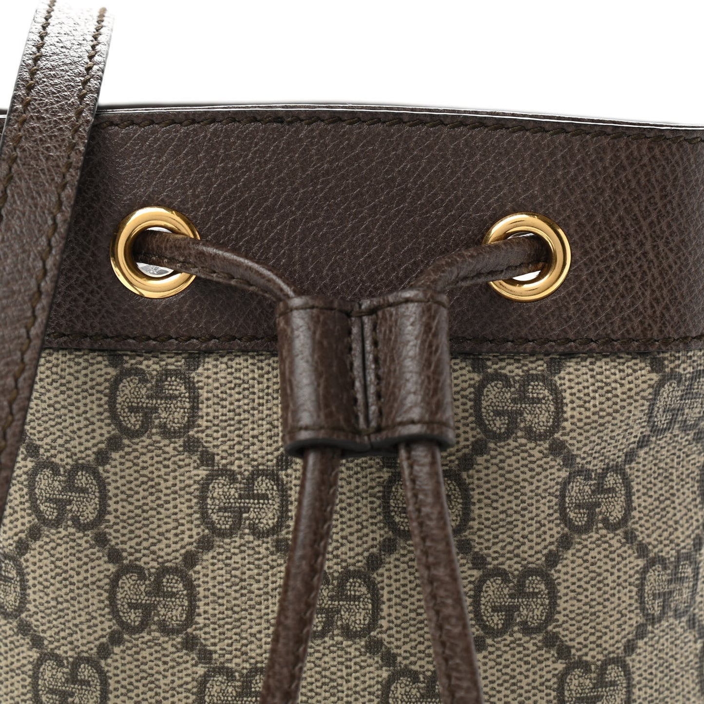 GG Supreme Monogram Web Mini Ophidia Bucket Bag Brown
