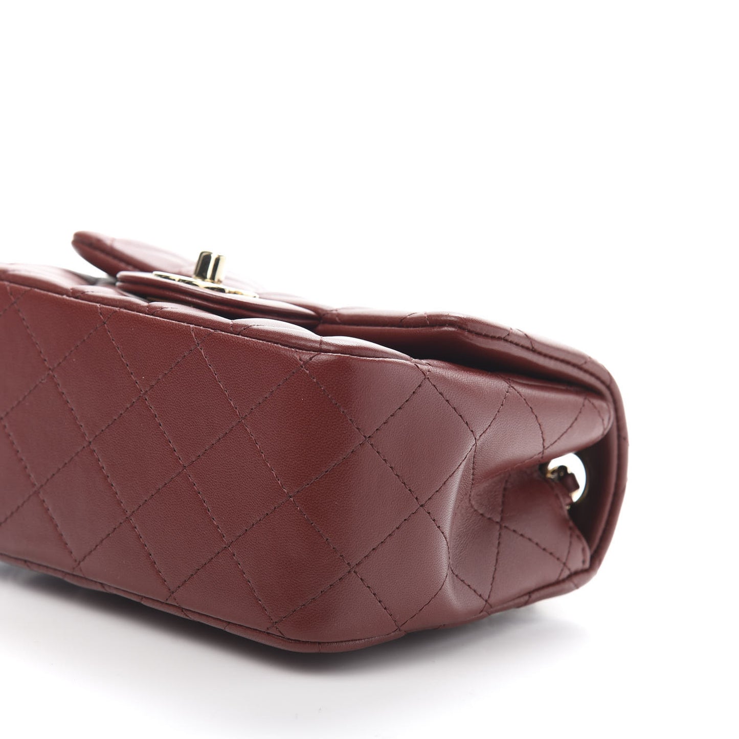 Lambskin Quilted Mini Square Flap Bordeaux
