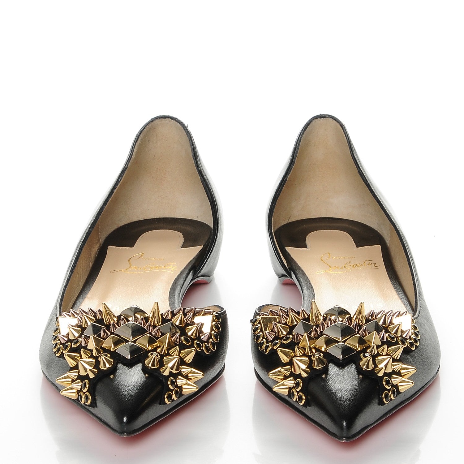 Christian Louboutin Nappa Farfaclou Spike Flats 39.5 Black 4 of 8