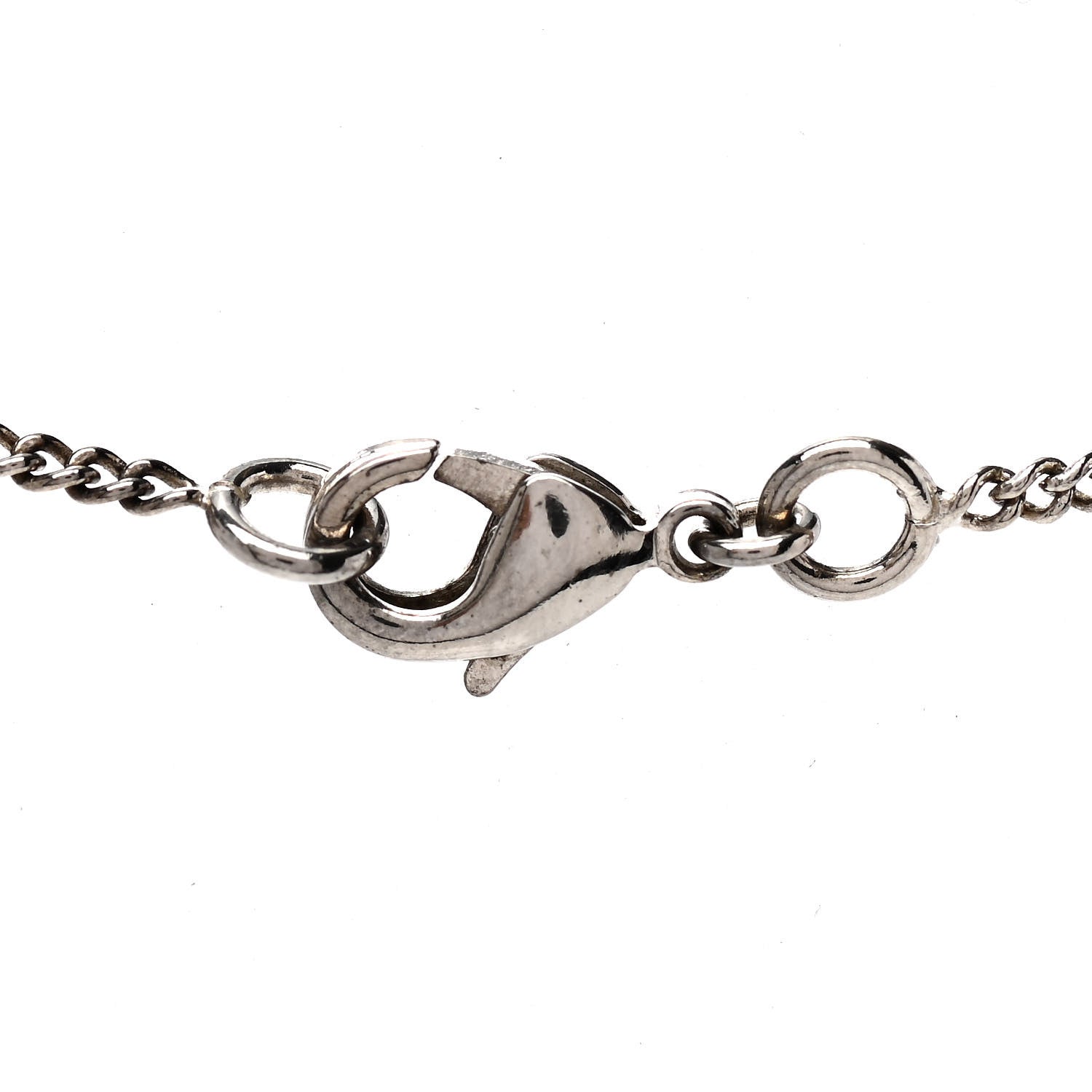 Chanel Baguette Crystal Pearl CC Lariat Necklace Silver 5 of 6