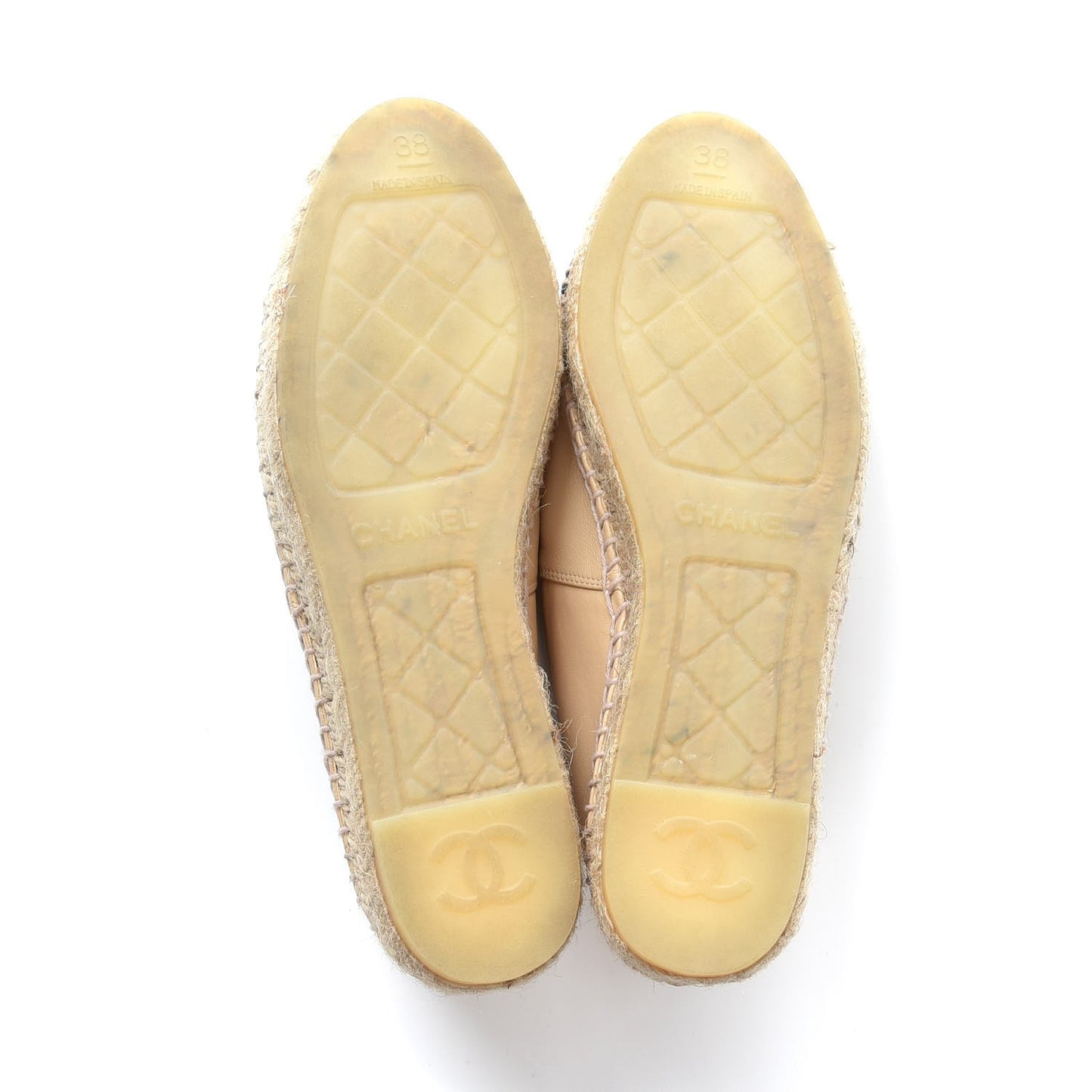 Lambskin CC Espadrilles 38 Beige Black