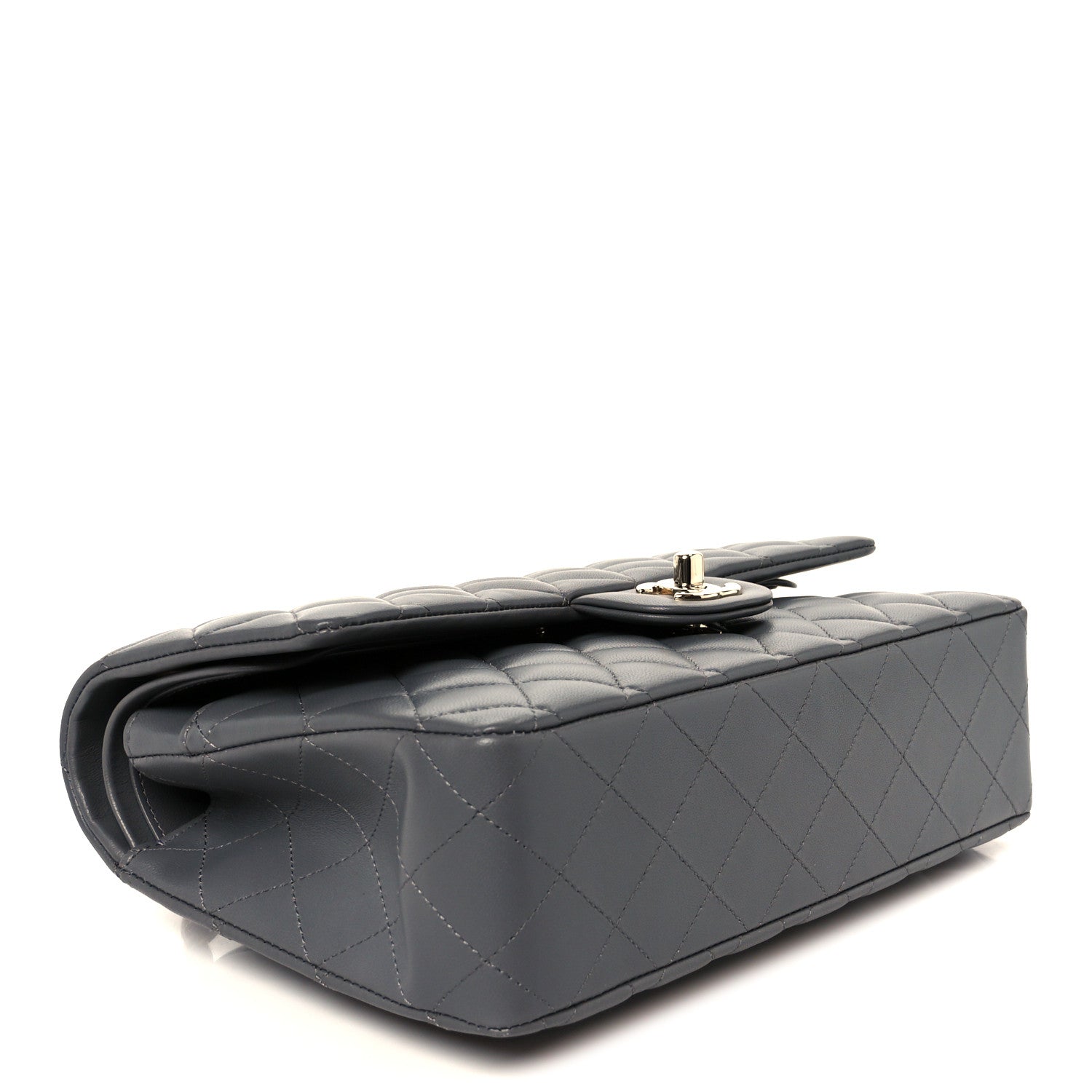 Chanel Lambskin Quilted Medium Double Flap Dark Grey 4 of 12