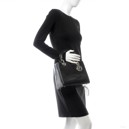 Christian Dior Patent Medium Lady Dior Black 2 of 18