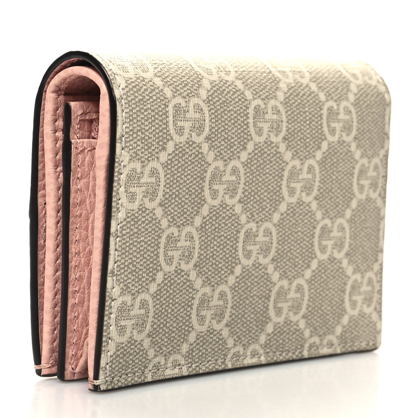 Dollar Calfskin GG Supreme Monogram GG Marmont Card Case Perfect Pink Beige Mystic White