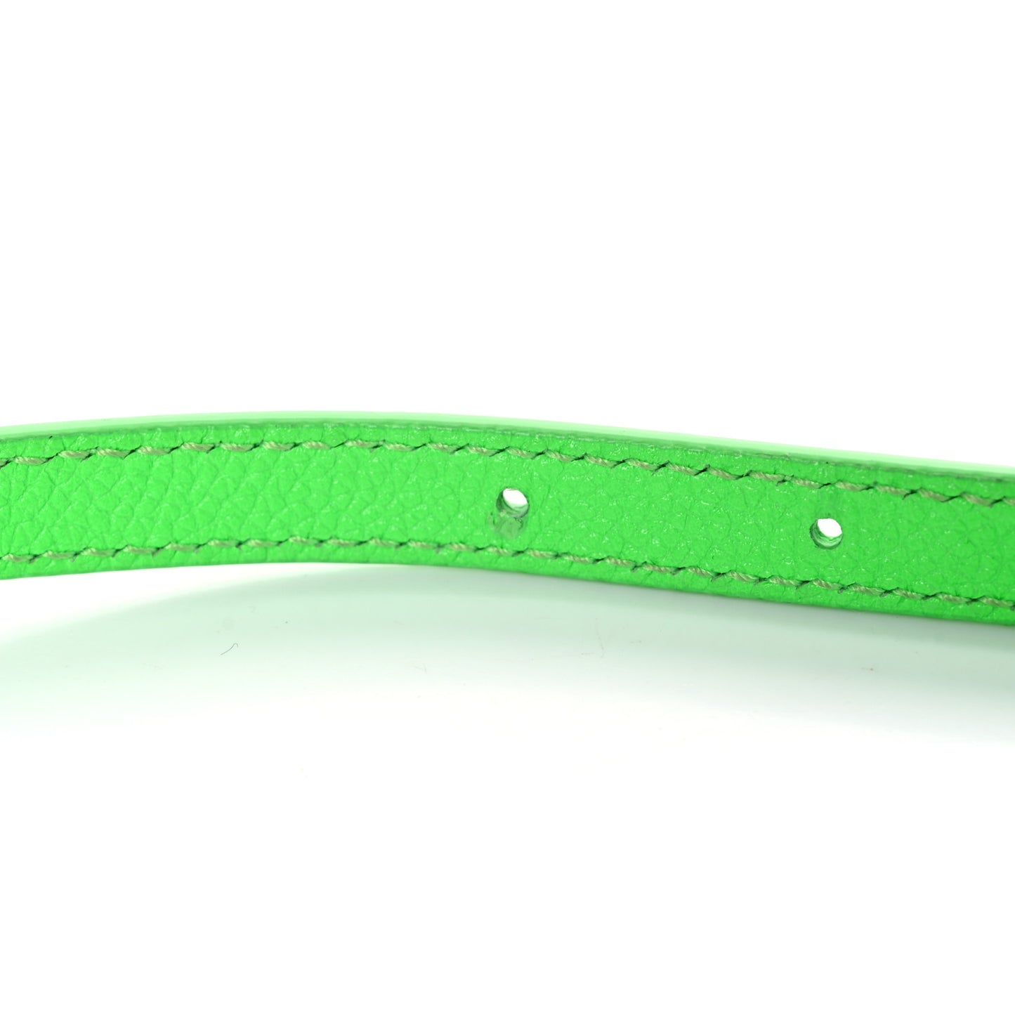 Grained Calfskin Logo Cloud Clutch XS Fluo Green
