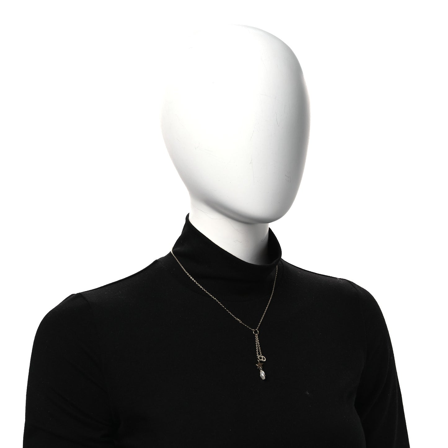 Crystal Pearl CD Shiny-D Tribal Long Necklace Gold