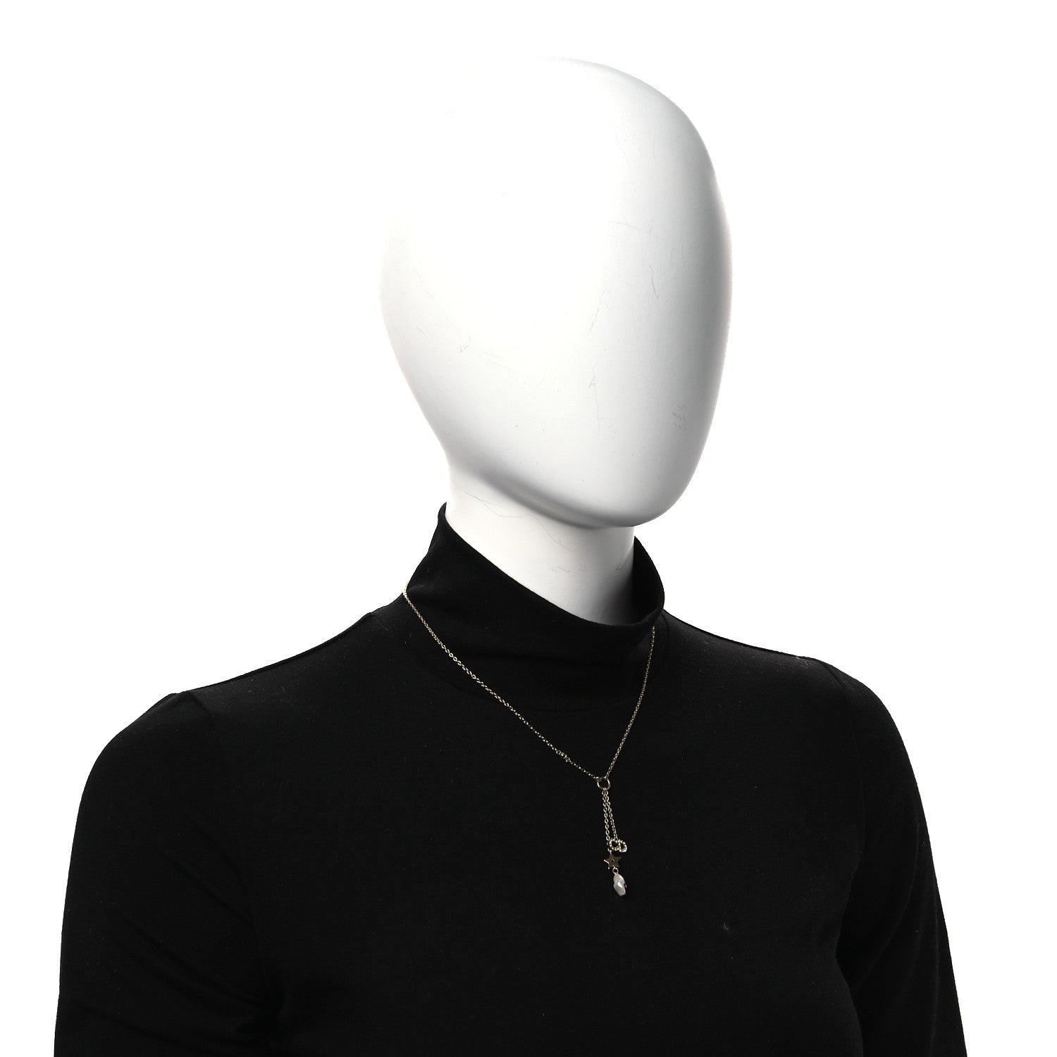 Christian Dior Crystal Pearl CD Shiny-D Tribal Long Necklace Gold 2 of 6