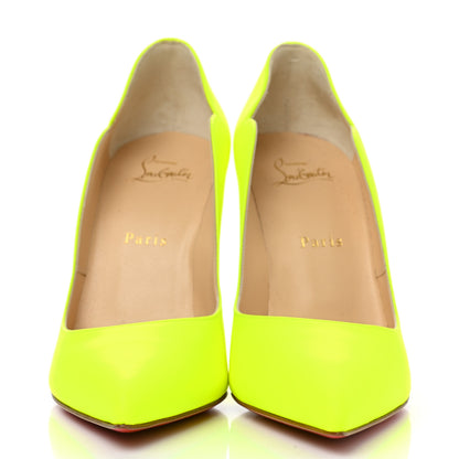 Christian Louboutin Calfskin Hot Chick 100 Pumps 38.5 Fluo 2 of 8