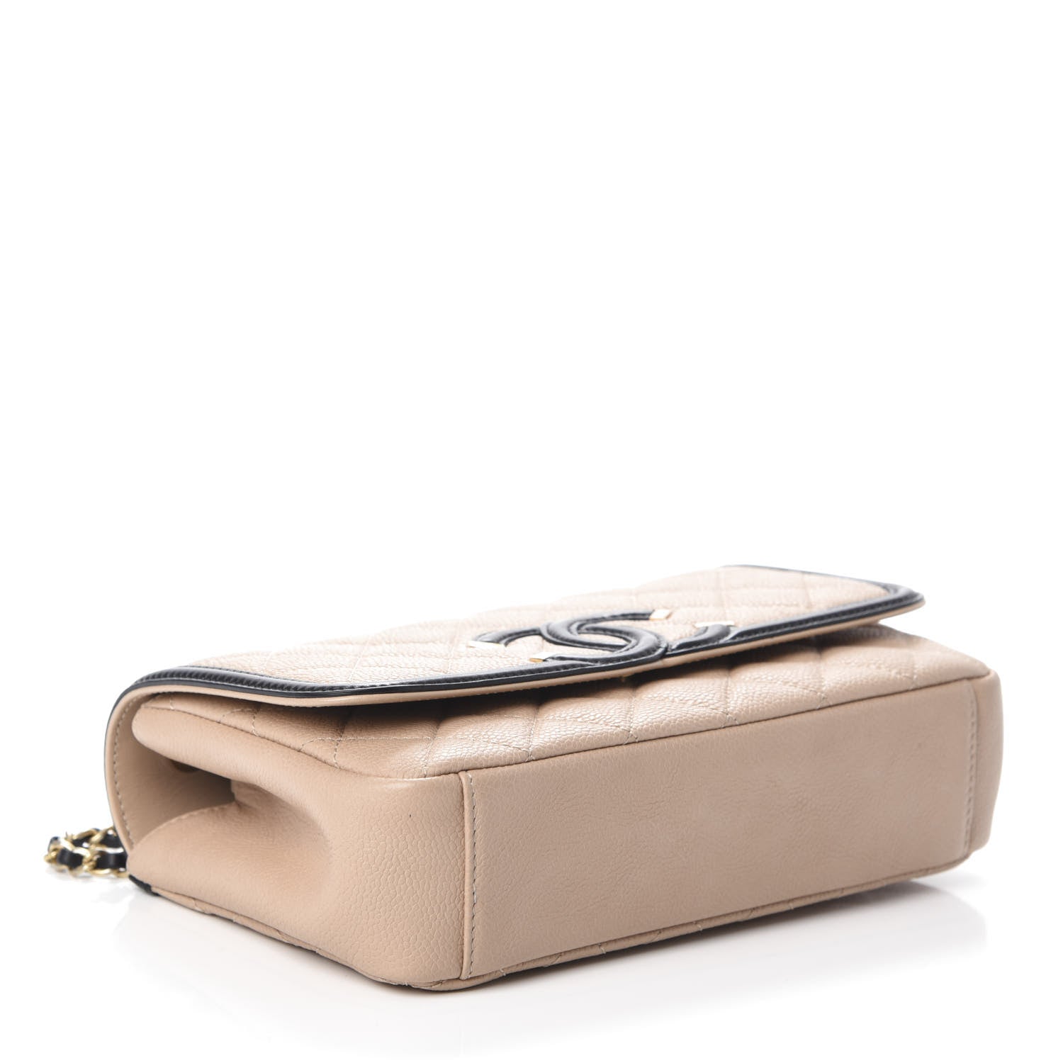 Chanel Caviar Quilted Small CC Filigree Flap Beige Black 5 of 10