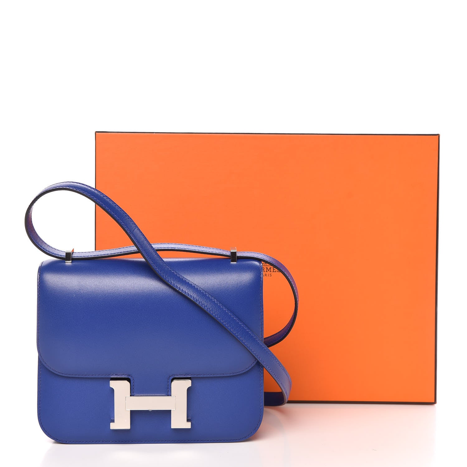 Hermes Tadelakt Constance 18 Bleu Electrique 19 of 19