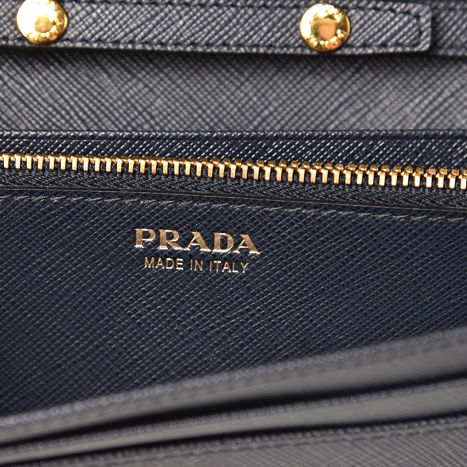 Prada Saffiano Metal Oro Chain Wallet Baltico 5 of 10