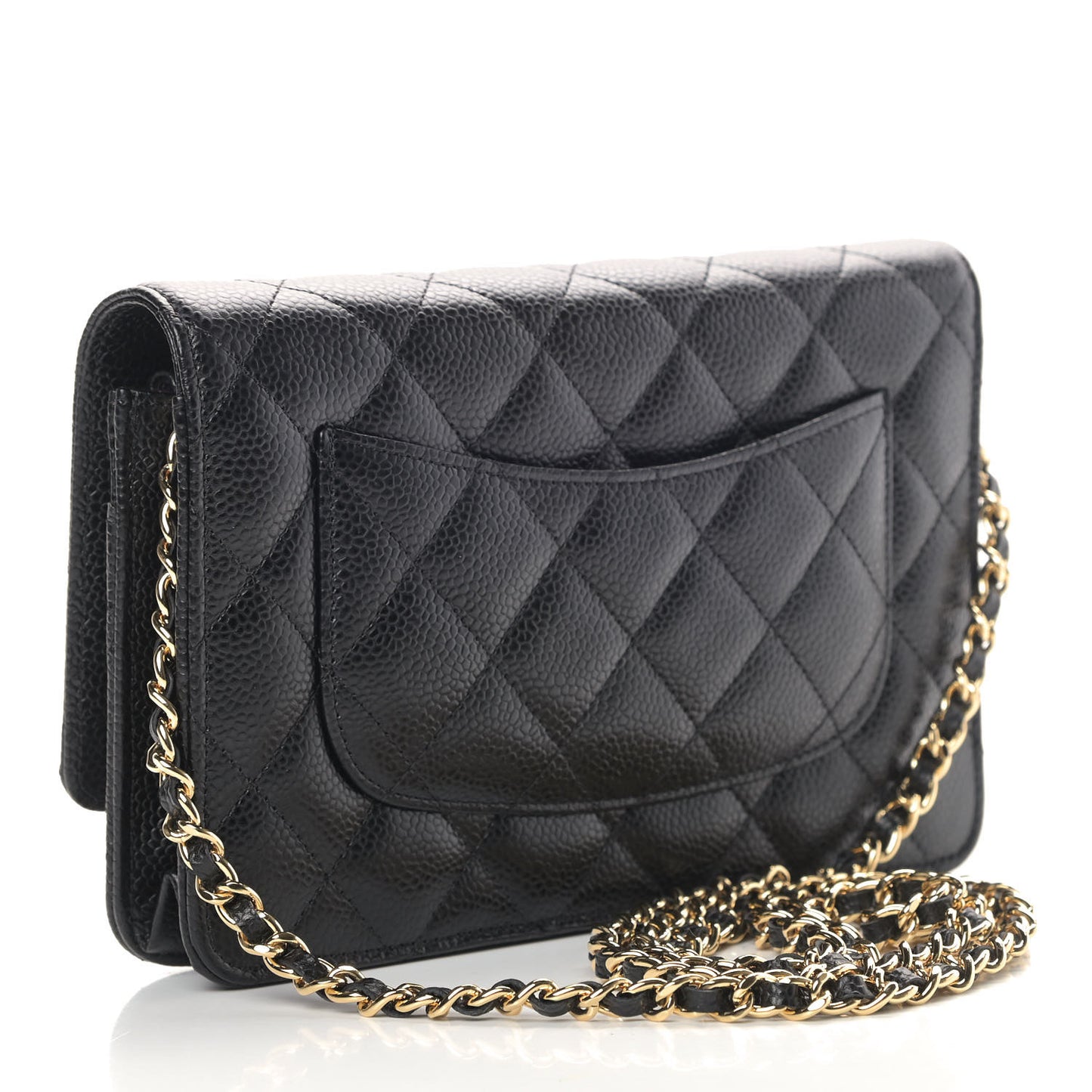 Caviar Quilted Wallet On Chain WOC Black