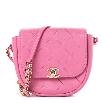 Chanel Goatskin Stitched Casual Trip Messenger Flap Pink 1 of 10
