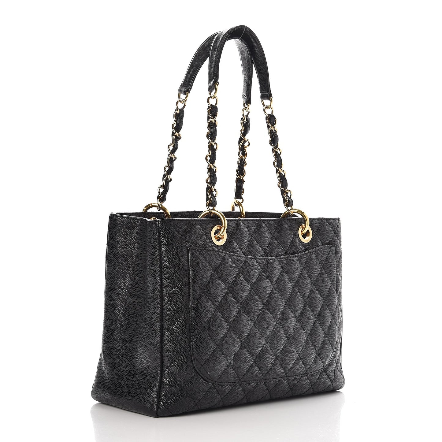 Caviar Quilted Grand Shopping Tote GST Black