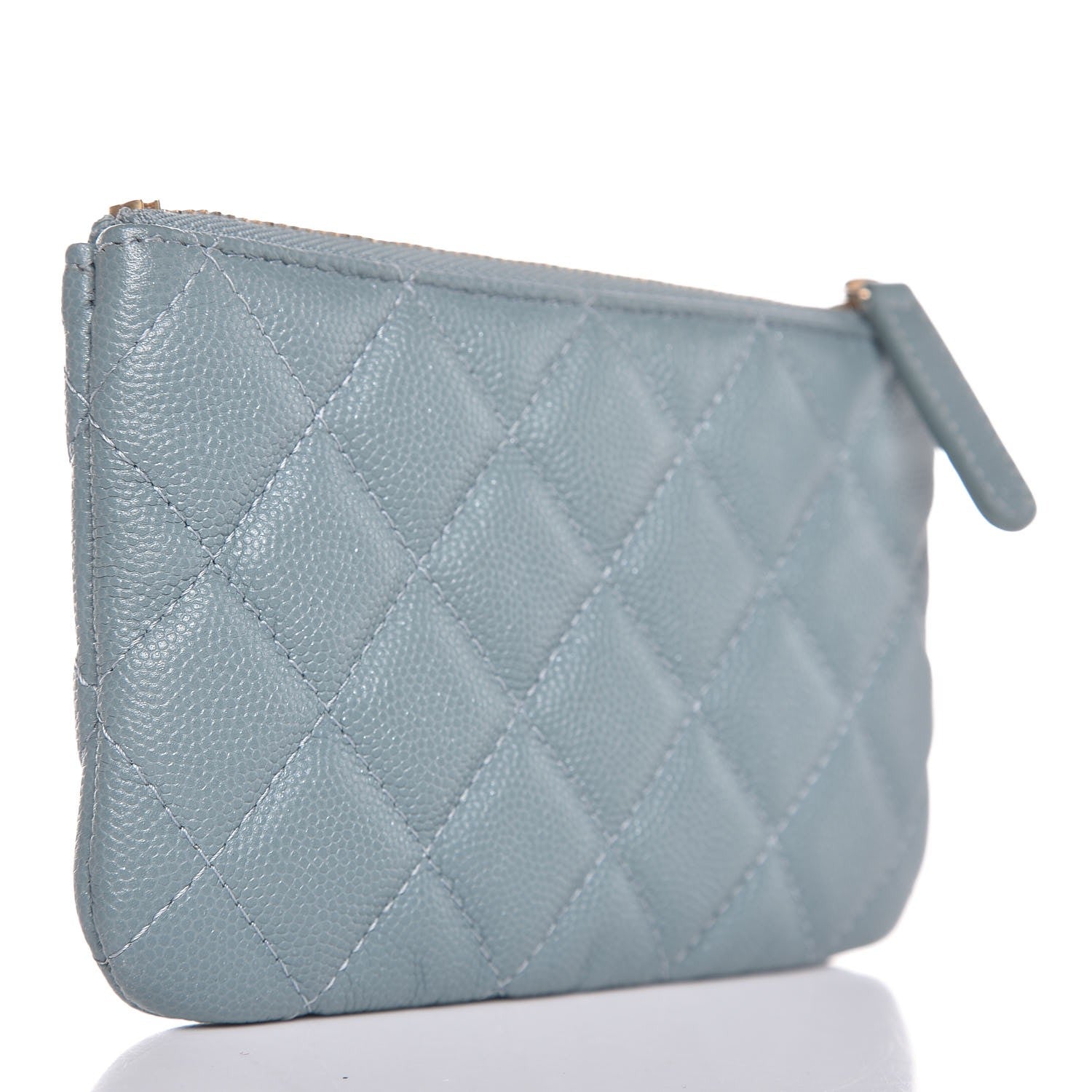 Chanel Iridescent Caviar Quilted Small Cosmetic Case Light Blue 3 of 8