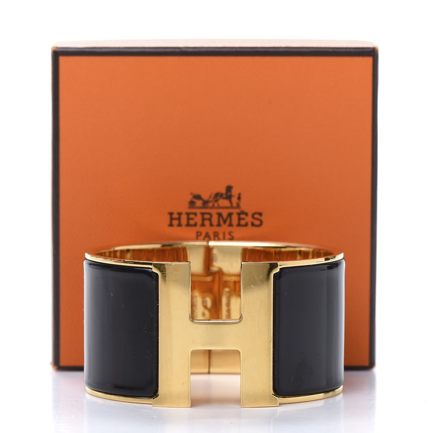 Hermes Enamel Extra Wide Clic Clac H Bracelet GM Black 5 of 5