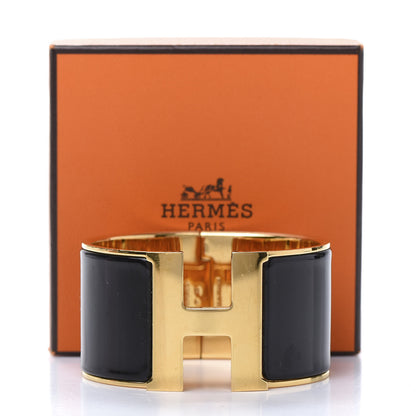 Hermes Enamel Extra Wide Clic Clac H Bracelet GM Black 5 of 5