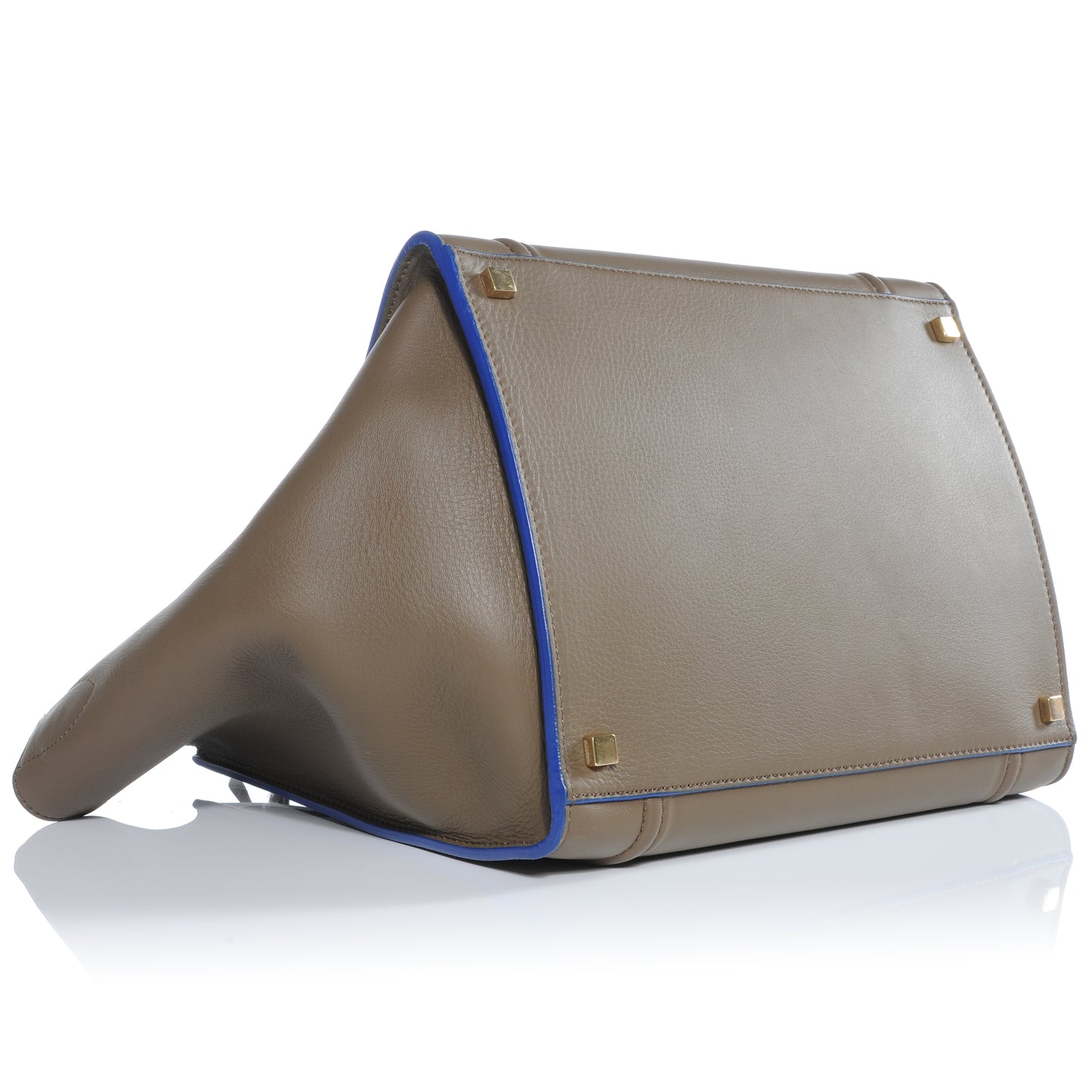 Smooth Calfskin Medium Phantom Luggage Khaki Cobalt Trim