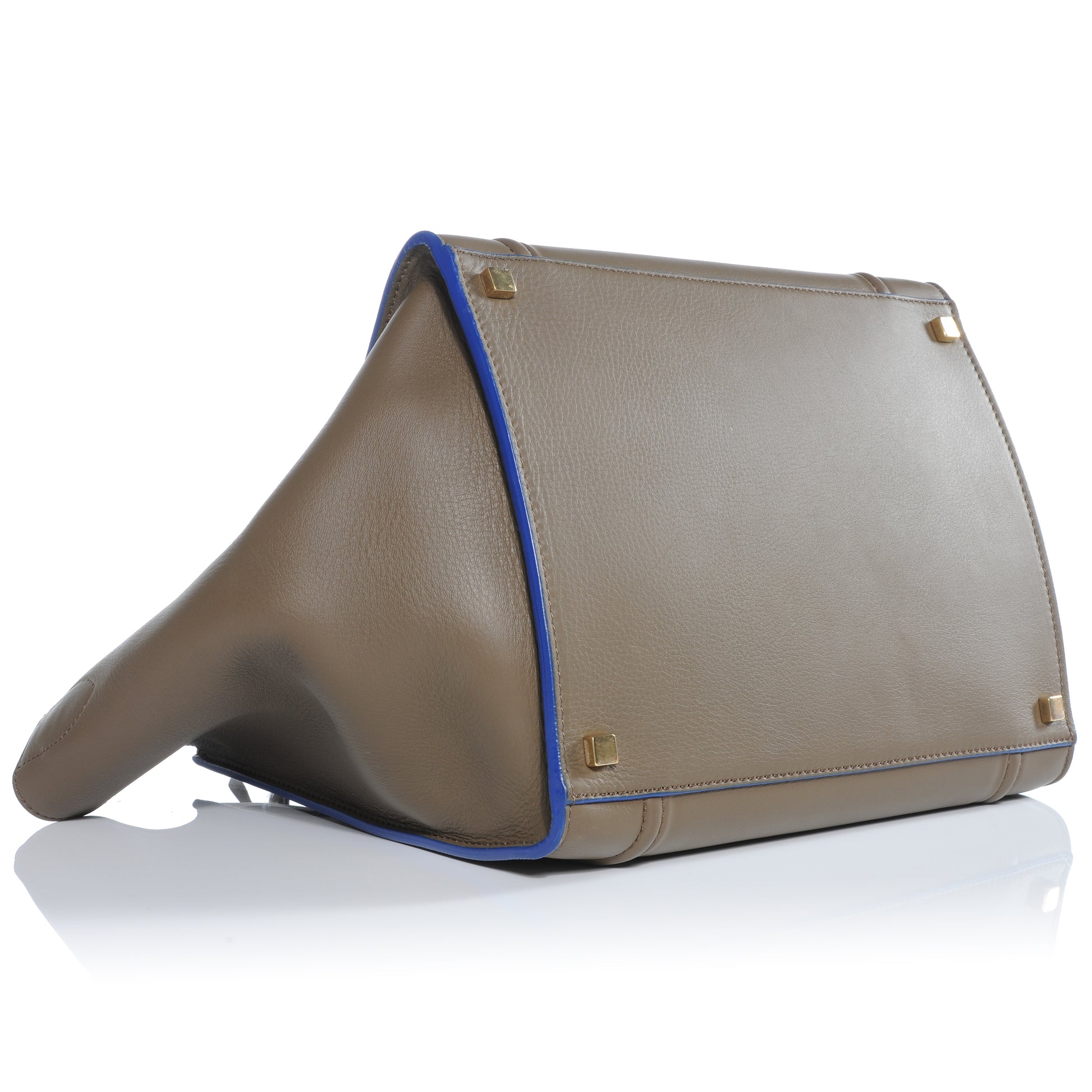 Celine Smooth Calfskin Medium Phantom Luggage Khaki Cobalt Trim 12 of 17