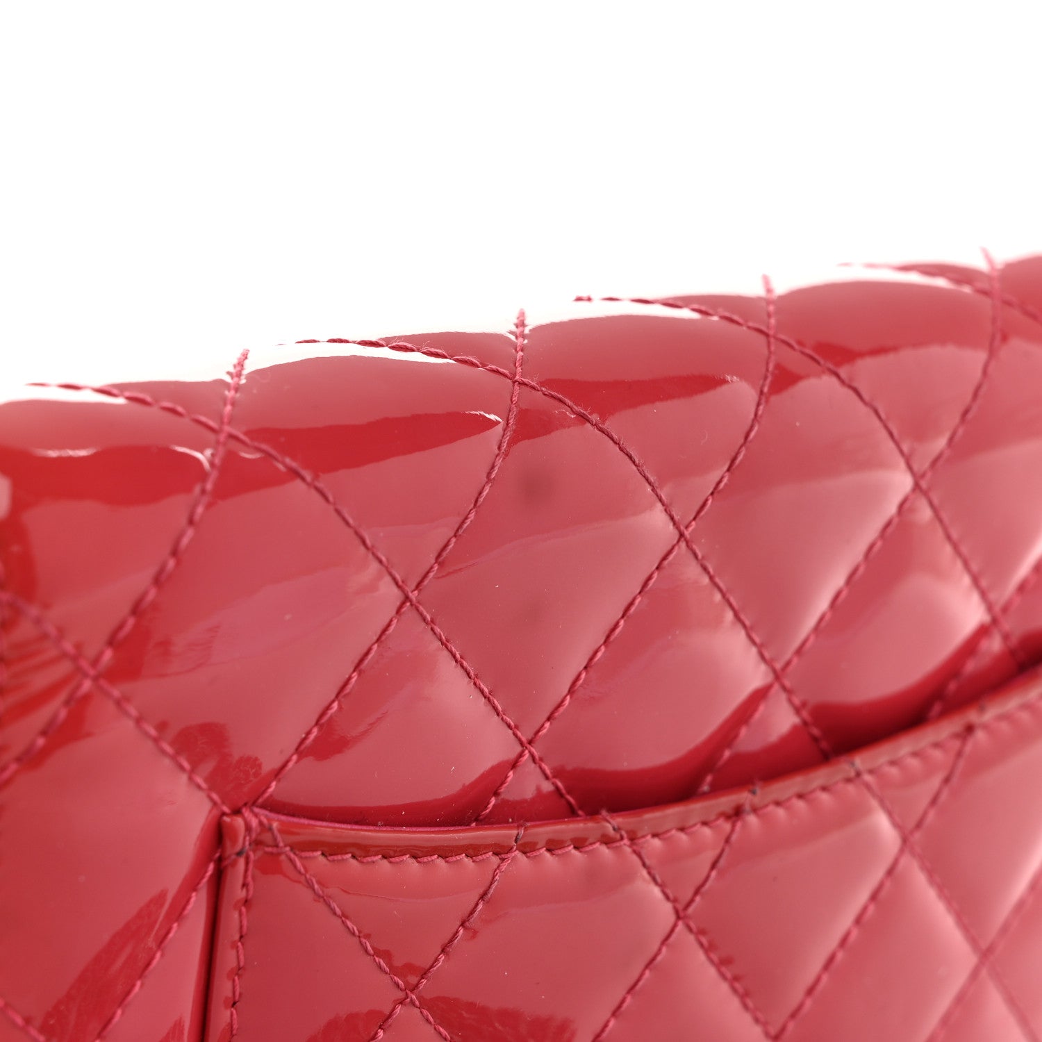 Chanel Patent Calfskin Quilted Wallet On Chain WOC Pink 13 of 14