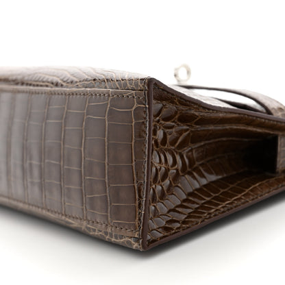 Hermes Shiny Alligator Kelly Pochette Gris Elephant 18 of 20