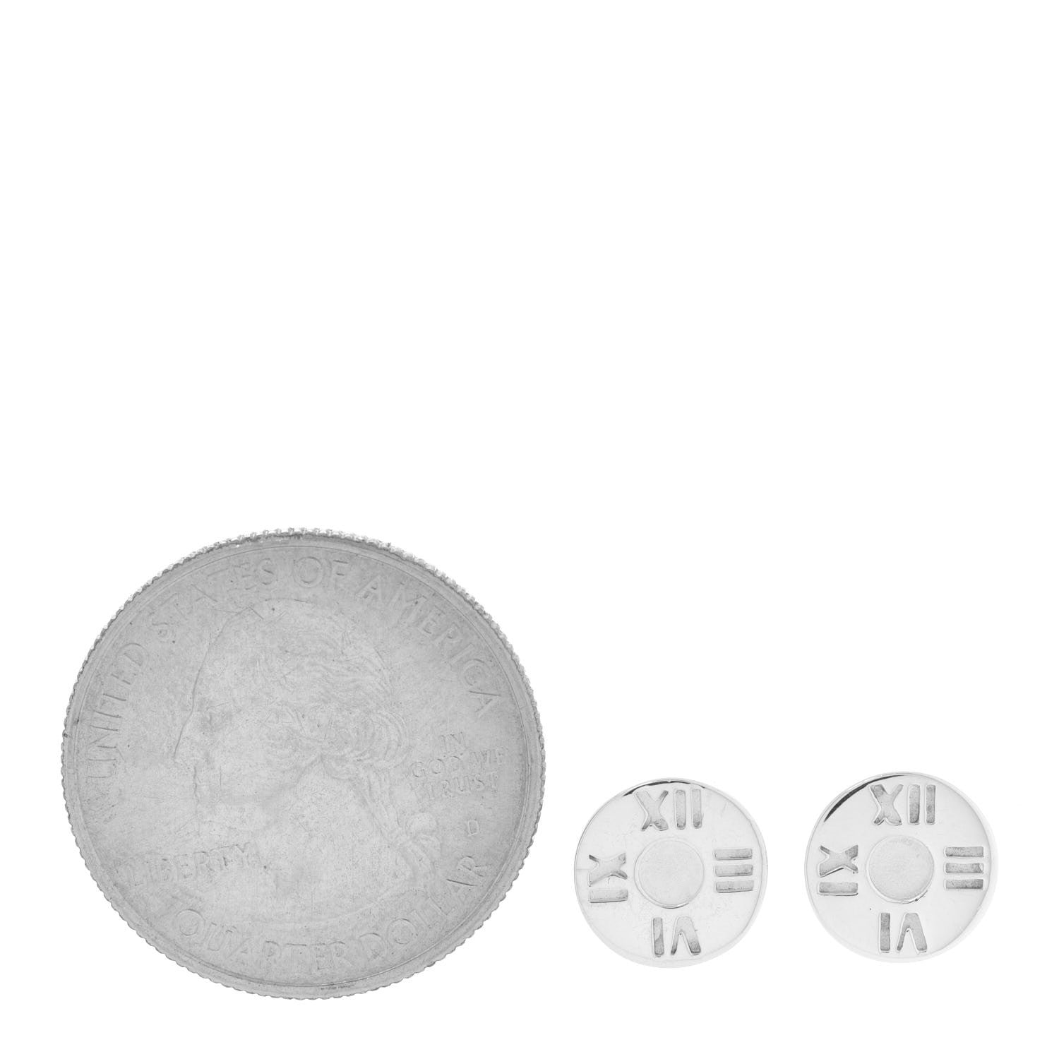 Tiffany Sterling Silver Atlas Round Earrings 2 of 5