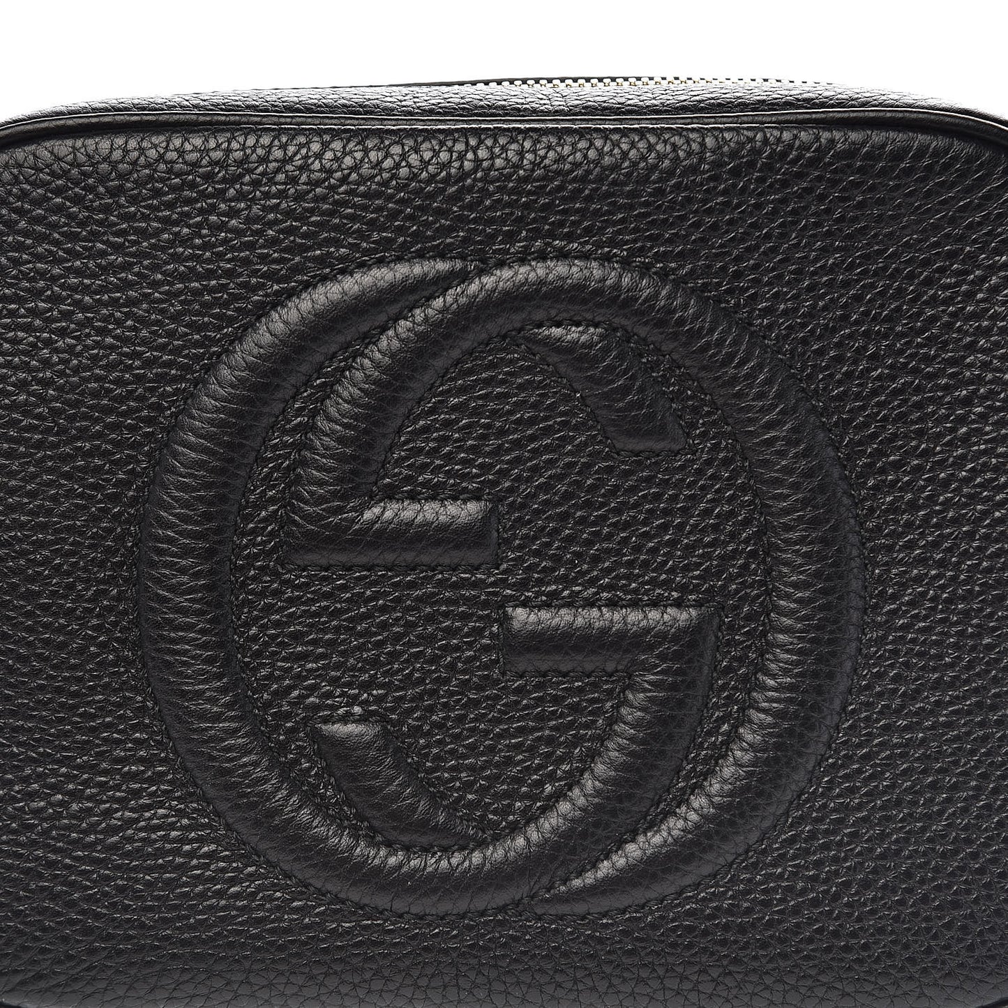 Pebbled Calfskin Small Soho Disco Bag Black