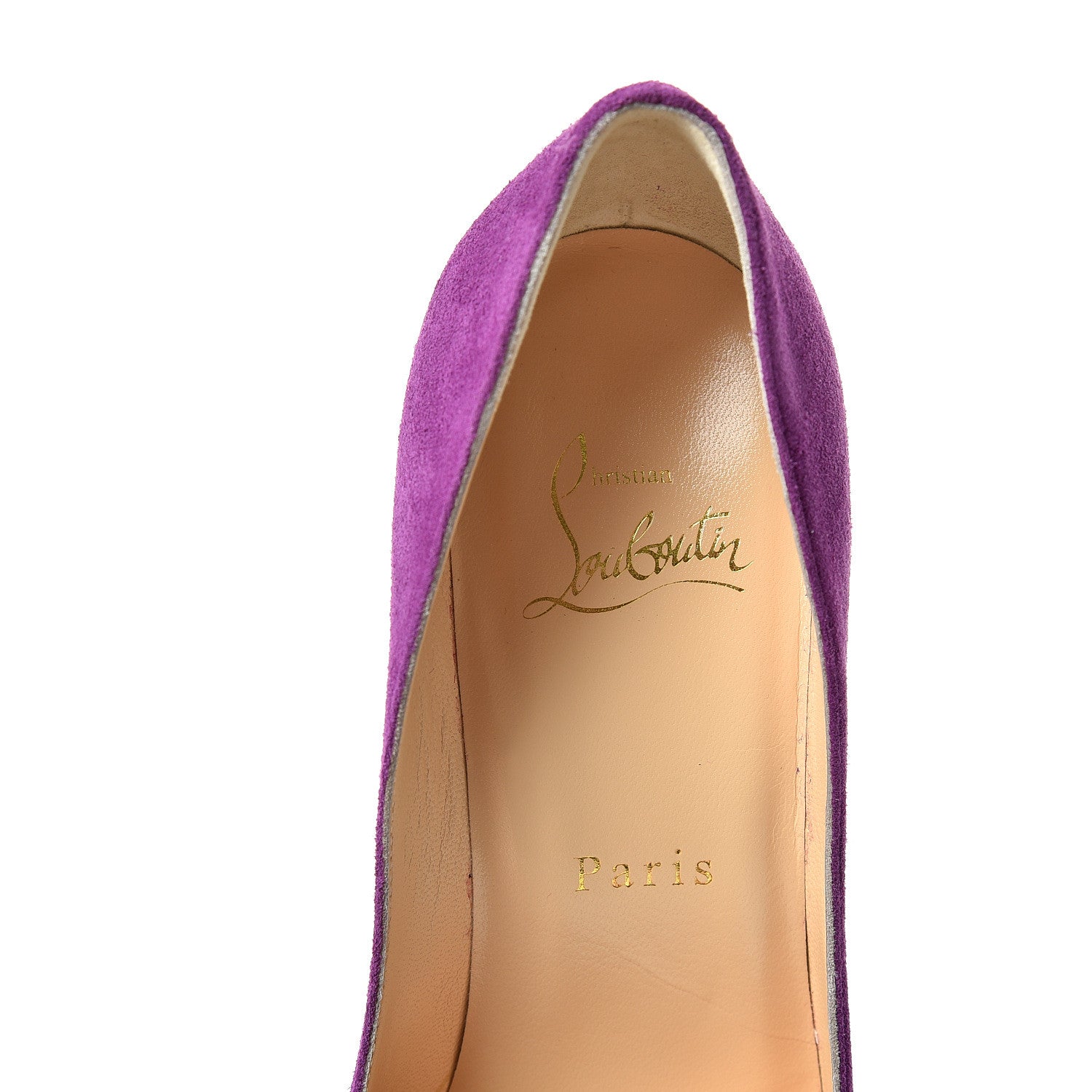 Christian Louboutin Veau Velours Pigalle Follies 100 Pumps 35.5 Cassis 8 of 10