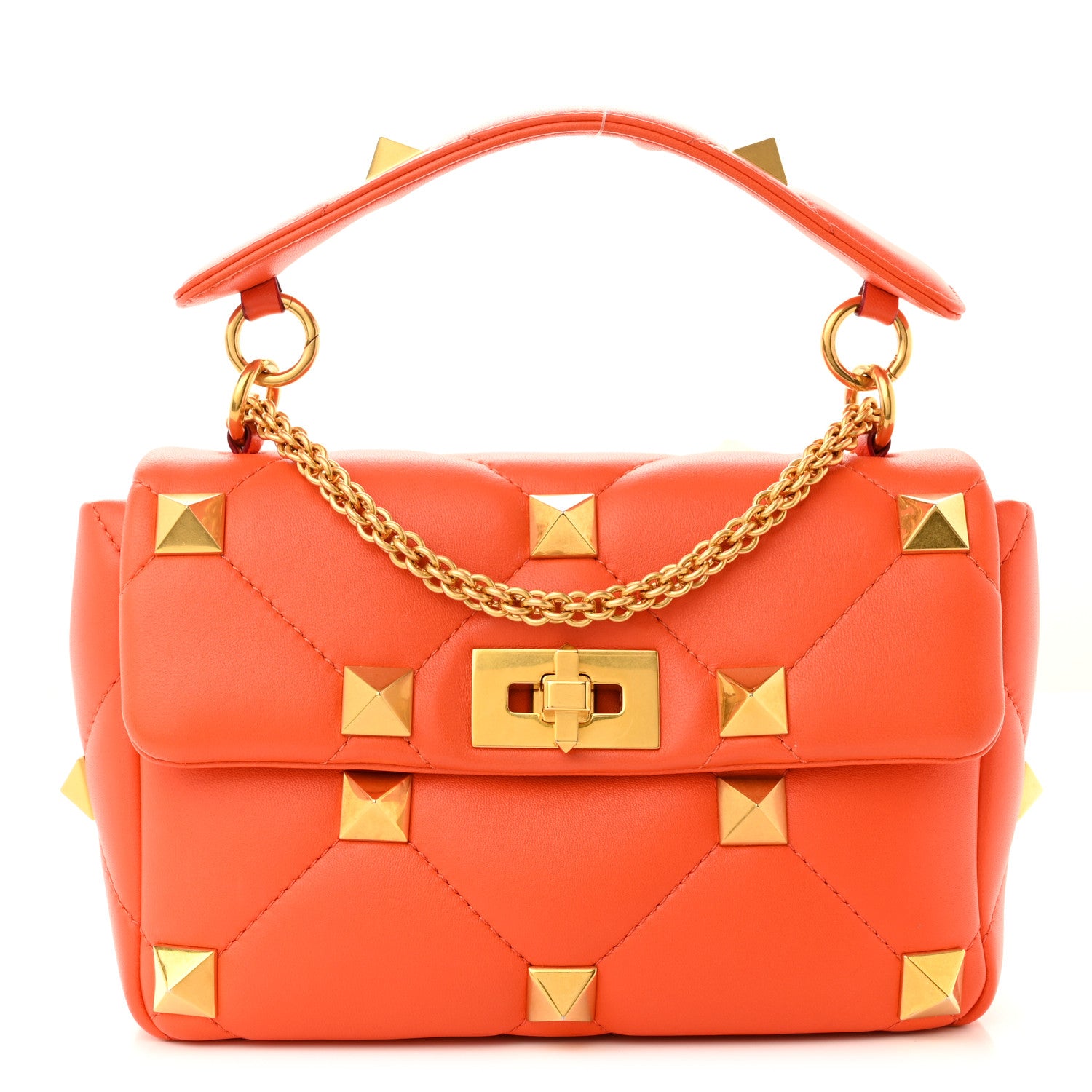 Valentino Garavani Nappa Medium Roman Stud Shoulder Bag Titian 1 of 9