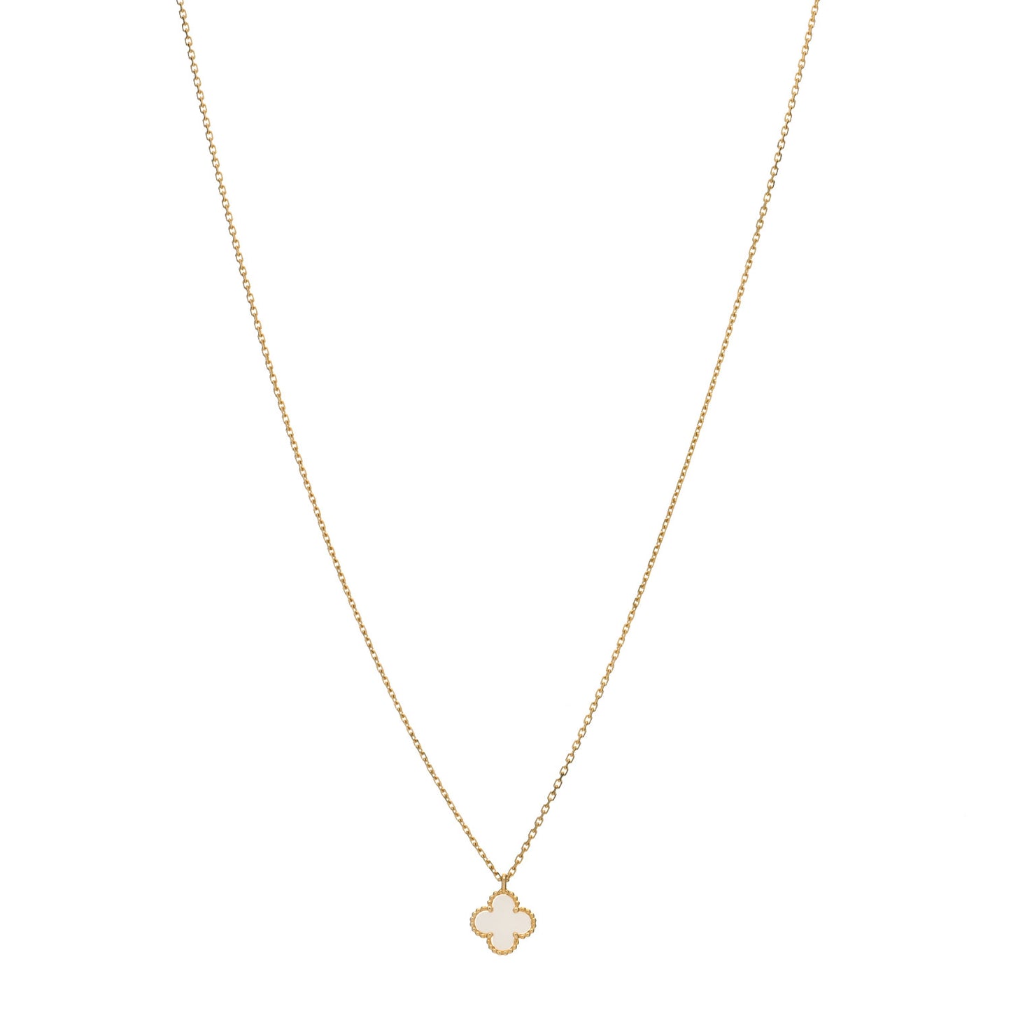 18K Yellow Gold Mother of Pearl Sweet Alhambra Pendant Necklace