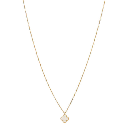 Van Cleef & Arpels 18K Yellow Gold Mother of Pearl Sweet Alhambra Pendant Necklace 1 of 3