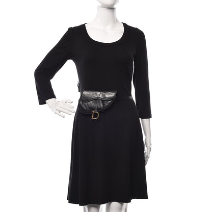 Christian Dior Ostrich Saddle Belt Bag Black 2 of 13