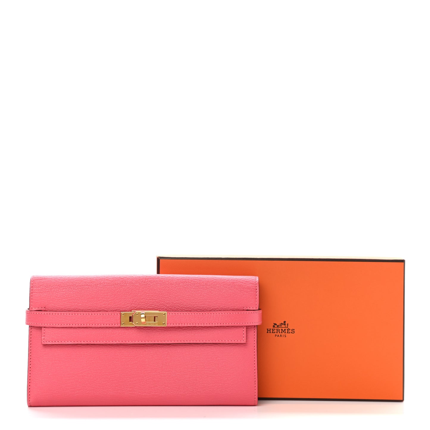Chevre Mysore Kelly Longue Wallet Rose Lipstick