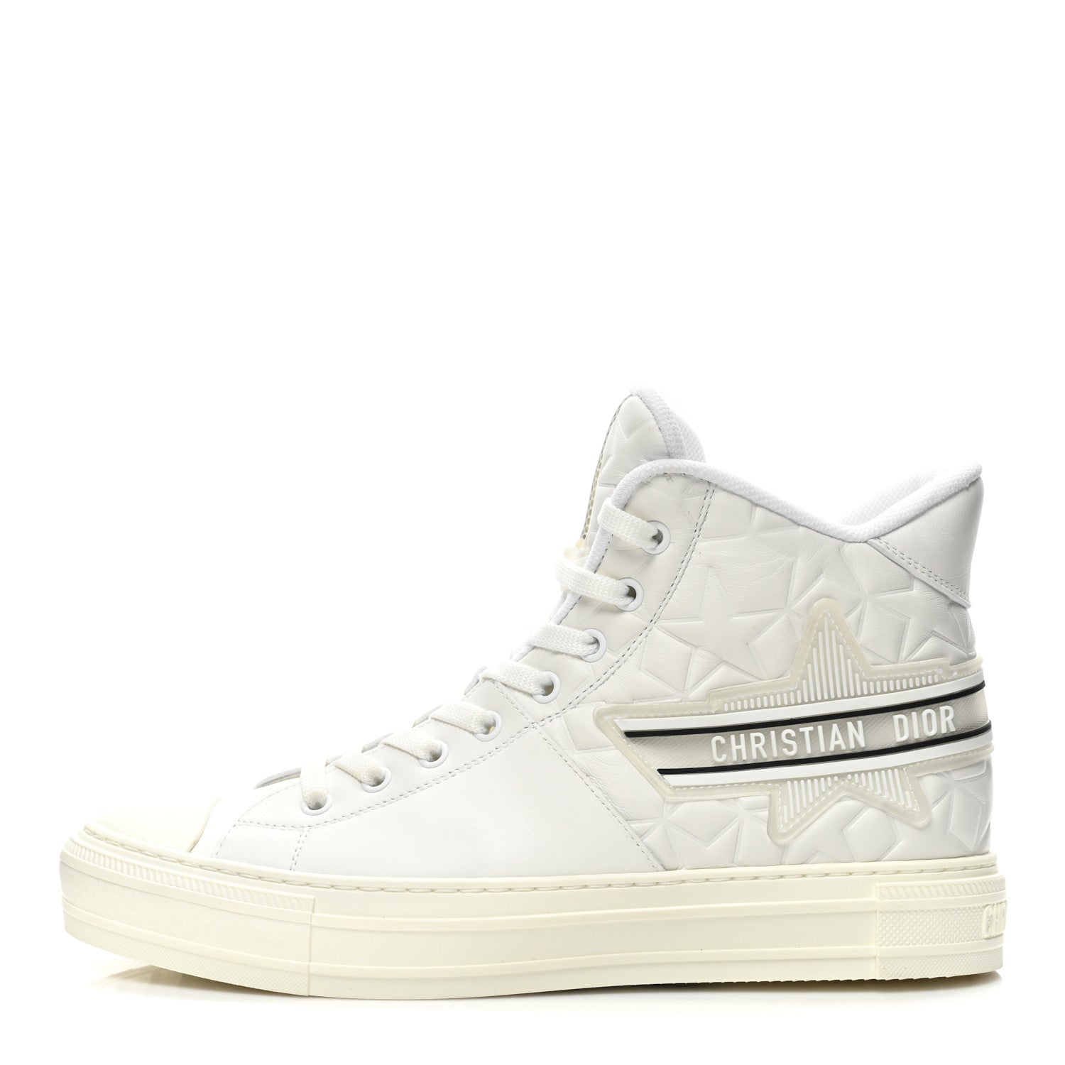 Christian Dior Etoile Embossed Dior High Top Sneakers 40 Snow White 1 of 9