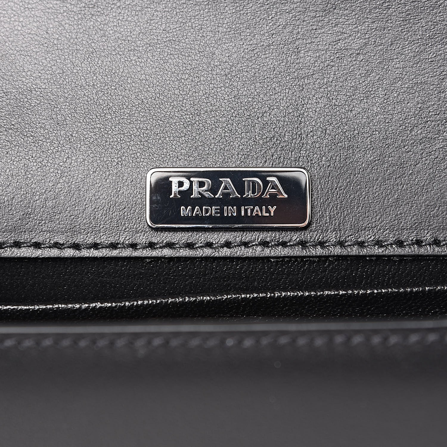 Prada City Calf Saffiano Studded Small Cahier Bag Black 6 of 9