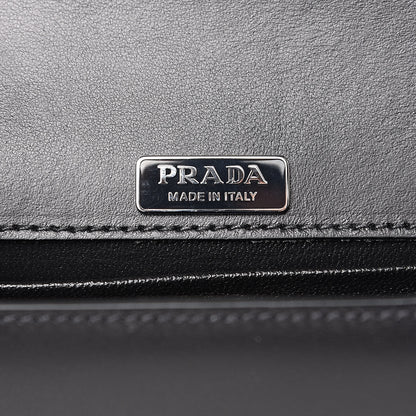 Prada City Calf Saffiano Studded Small Cahier Bag Black 6 of 9