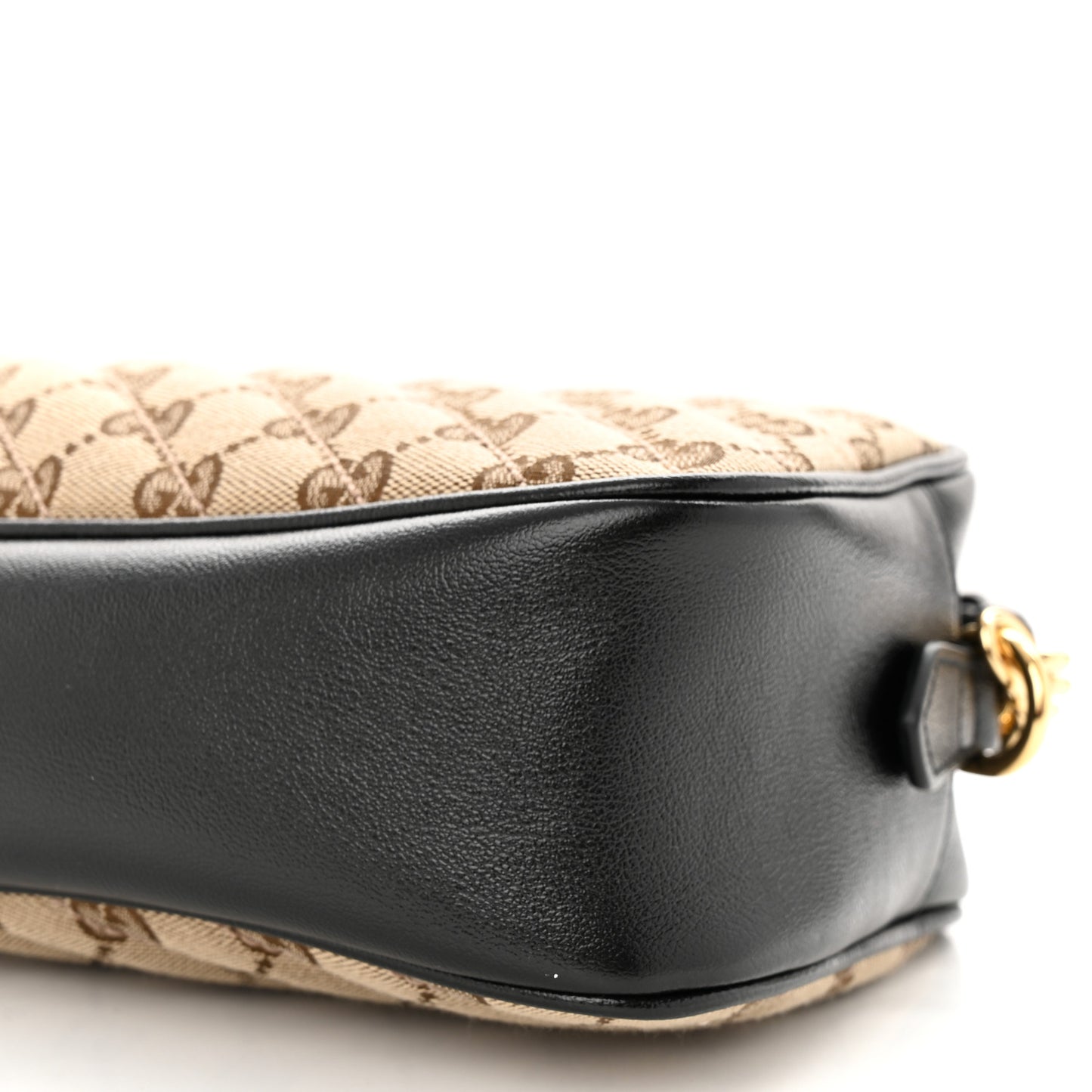 Monogram Matelasse Diagonal Small GG Marmont Chain Shoulder Bag Beige Black