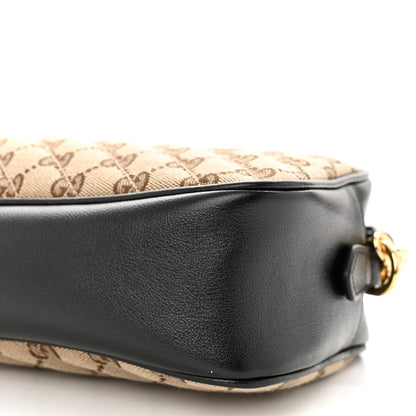 Gucci Monogram Matelasse Diagonal Small GG Marmont Chain Shoulder Bag Beige Black 10 of 13